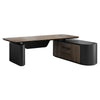 LUCA Sit & Stand Executive Desk with Electric Lift and Reversible Return 240cm - Warm Oak
