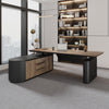 LUCA Sit & Stand Executive Desk with Electric Lift and Reversible Return 240cm - Warm Oak