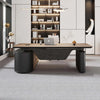 LUCA Sit & Stand Executive Desk with Electric Lift and Reversible Return 240cm - Warm Oak & Black