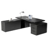 PHOENIX Black Executive Desk with Left Return 2.2M - Black