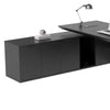 PHOENIX Black Executive Desk with Left Return 2.2M - Black Concrete