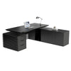PHOENIX Black Executive Desk with Right Return 2.2M - Black Concrete