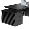 PHOENIX Black Executive Desk with Right Return 2.2M - Black Concrete