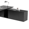 PHOENIX Black Executive Desk with Right Return 2.2M - Black Concrete