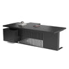 DAXTON Black Executive Desk with Right Return 200cm - Black Concrete