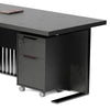 AFTAN Black Executive Desk with Pedestal & Left Mobile Return 180cm - Black Concrete