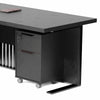 AFTAN Black Executive Desk with Pedestal & Left Mobile Return 180cm - Black Concrete