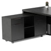 AFTAN Black Executive Desk with Pedestal & Left Mobile Return 180cm - Black