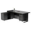 AFTAN Black Executive Desk with Pedestal & Left Mobile Return 180cm - Black