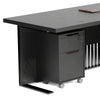AFTAN Black Executive Desk with Pedestal & Right Mobile Return 180cm - Black Concrete
