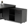 AFTAN Black Executive Desk with Pedestal & Right Mobile Return 180cm - Black