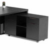 AFTAN Black Executive Desk with Pedestal & Right Mobile Return 180cm - Black Concrete