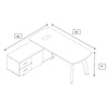 ARTO Executive Office Desk with Reversible Return 1.8M - 2.0M - Warm Oak & Black