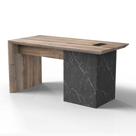 LOGAN Executive Desk Reversible 150cm - Warm Oak & Black