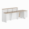 HELMER Reception Desk 2.4M Left Panel - Oak & white