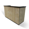 KENTO Reception Desk 180cm - Timber Slat Acoustic Black & Oak