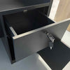 KENTO Reception Desk 180cm - Timber Slat Acoustic Black & Oak
