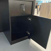 KENTO Reception Desk 180cm - Timber Slat Acoustic Black & Oak