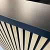 KENTO Reception Desk 180cm - Timber Slat Acoustic Black & Oak