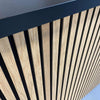 KENTO Reception Desk 180cm - Timber Slat Acoustic Black & Oak