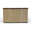 KENTO Reception Desk 180cm - Timber Slat Acoustic Black & Oak