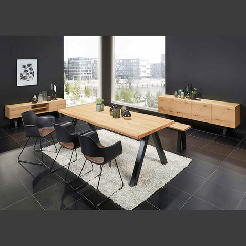 OLIVETO Sideboard Buffet 200cm - Brown & Black