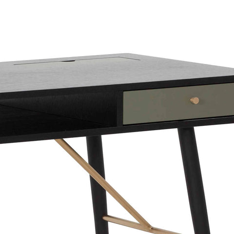OMARI Study Desk 117cm - Black & Green