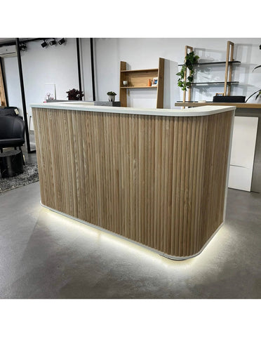 HALO Reception Desk 180cm - Oak & White