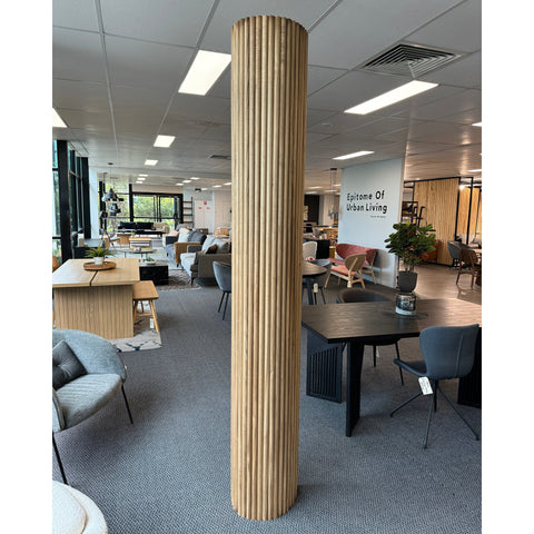 WOODFLEX Flexible Solid Paulownia Wood Slat Wall Panel -  2400mm x 595mm - Half Round - innovatec.com.au