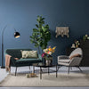 CASHEL Round Coffee Table 80cm - Smoke & Black