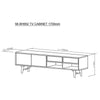 RANIA Entertainment TV Unit 170cm - Black Ash