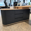 180-200cm VENTURA Reversible Executive Desk - Left or Right Return - Oak & Black