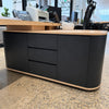 220-240cm VENTURA Reversible Executive Desk - Left or Right Return - Oak & Black