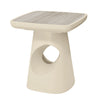 ECLIPSE 41cm Side Table - Travertine Look Top - Ivory