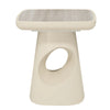 ECLIPSE 41cm Side Table - Travertine Look Top - Ivory
