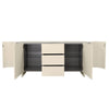 Eclipse 180cm Sideboard with a Travertine look Top - Ivory