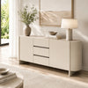 Eclipse 180cm Sideboard with a Travertine look Top - Ivory
