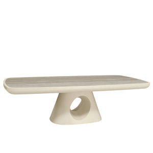 ECLIPSE 140cm Rectangular Coffee Table Travertine Look - Ivory