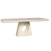 ECLIPSE 220cm Dining Table Travertine Look Top - Ivory