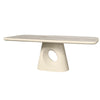ECLIPSE 220cm Dining Table Travertine Look Top - Ivory