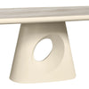ECLIPSE 220cm Dining Table Travertine Look Top - Ivory