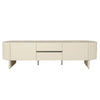 ECLIPSE 200cm TV Entertainment Unit with Travertine Look Top -  Ivory