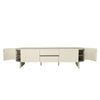 ECLIPSE 200cm TV Entertainment Unit with Travertine Look Top -  Ivory