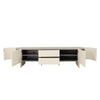 ECLIPSE 200cm TV Entertainment Unit with Travertine Look Top -  Ivory