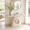 ECLIPSE 140cm Console Table with Travertine look Top - Ivory