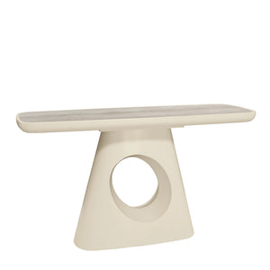 ECLIPSE 140cm Console Table with Travertine look Top - Ivory