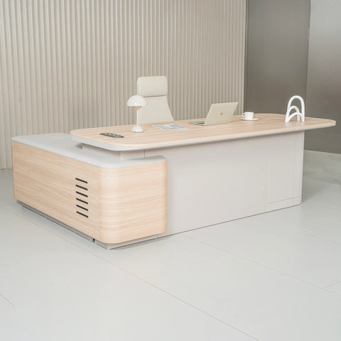 ORBAN Executive Desk Right Return 240cm - Oak - innovatec.com.au