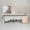 KELIAN  Reversible Executive Desk with Return 160-180cm - Oak