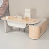 KELIAN  Reversible Executive Desk with Return 160-180cm - Oak