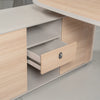 KELIAN  Reversible Executive Desk with Return 160-180cm - Oak